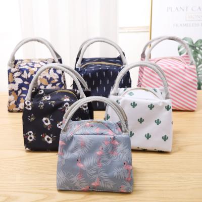 China Wholesale Lightweight Polyester Fiber Aluminum Foil Insulated Bento Bag Fashion Women Lunch Cooler Bag for sale