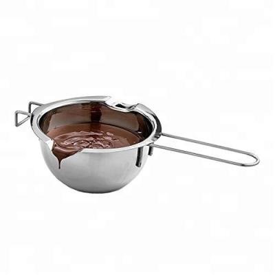 China Stainless Steel Double Boiler Flat Bottom Butter Sustainable Melting Bowl For Heat Milk Pot for sale