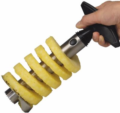 China Sustainable Stainless Steel Pineapple Hollow Puncher Peeler Cutter With Non Slip Detachable Handle for sale