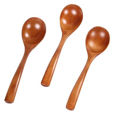 China 7 Inch Viable Handmade Solid Wooden Spoon Coffee Tea Spoon for sale