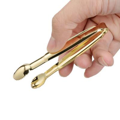 China Hot Selling Stainless Steel Viable Mini Ice Tong Small Size Sugar Tongs for sale