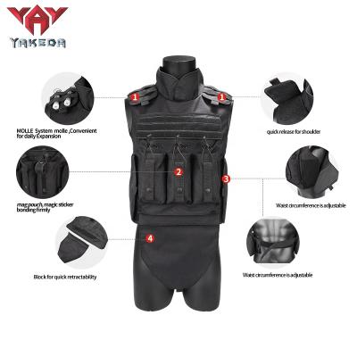 China Outdoor Activities Yakeda On Sale Black Chaleco Tactico Concealed Assault Plate Carrier Vest Soft Military Tactical Vest Nylon for sale