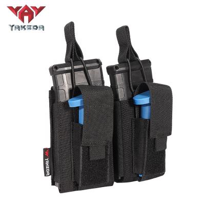 China Durable Double Mag Pouches Molle Style Yakeda 2 Pack Holder Hunting Military Tactical Gun Magazine Pouch for sale