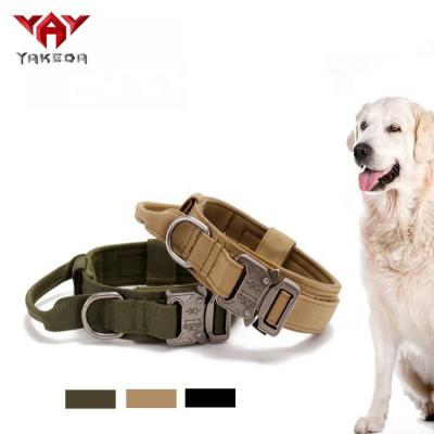 China Yakeda Padded Wholesale Customized Lights Weight Buckle Dog Collar Tactical Pet Products for sale