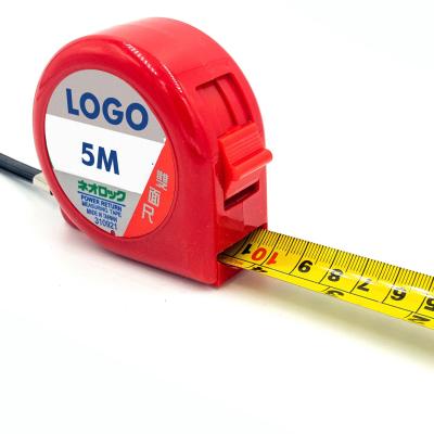 China Custom Logo Premium Quality Self Retractable 5M Measuring Tape with Auto Lock and Rubber Grip 5MT*25mm for sale