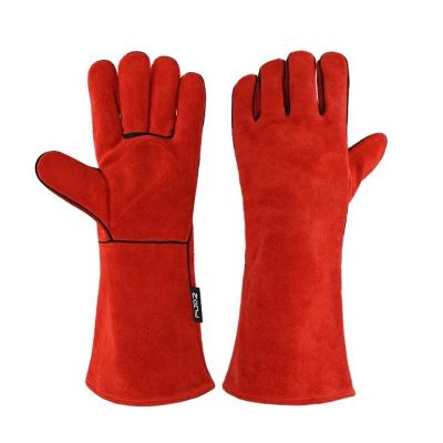 China Customized Logo Weld Heat Resistant Striped Welding Glove Reinforce Palm for sale