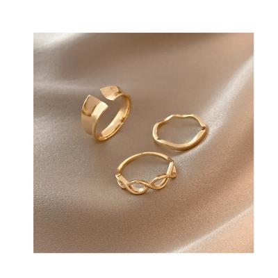 China 2021 CLASSIC Three Piece Design Sense Cold Wind Jewelry Woman Index Finger Rings for sale