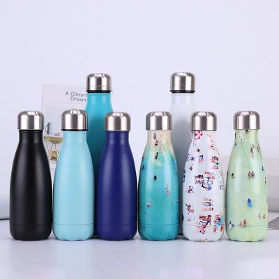 China Sustainable Hot Selling Multicolor Gym Sports Double Wall Cola Shaped Stainless Steel Water Bottle for sale