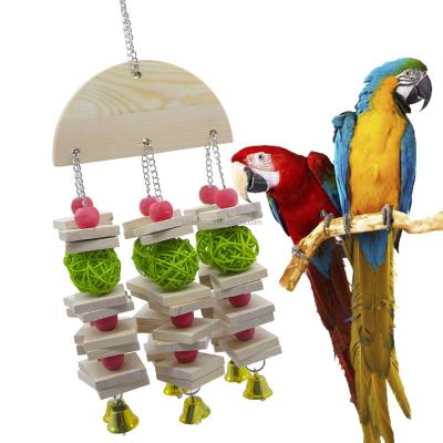 China Large and Medium Parrot Ball Rattan Toy Chew Bird Toys Beads Amazon Viable Hot Selling Blocks Nibble String for sale