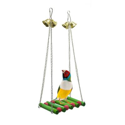 China Amazon Hot Sale Viable Bird Supplies Parrot Toys Bird Toys For Cage Christmas Supplies Bird Chains Swing Colorful Swing Bells for sale