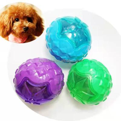 China Factory Stocked Super Elastic Dog Toys Dog Ball Chew Custom Made LED Balls Toys Shaping TPR Squeak Light Dog Ball Toy Supplies for sale