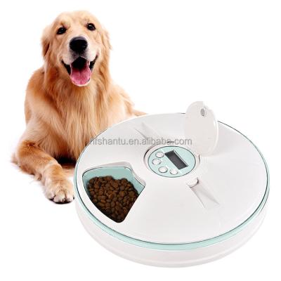 China Automatic Custom Various Colors Wholesale 6 Meal Tray Adjustable Automatic Cat Dog Bowl Electronic Timed Pet Feeder for sale