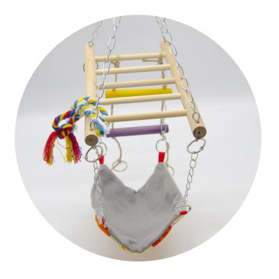 China Double Squirrel Viable Toy Frame Game Ladder Rope Hammock Swing Toy Hamster Birds Parrot Toys Parrot Hammock Four Seasons for sale