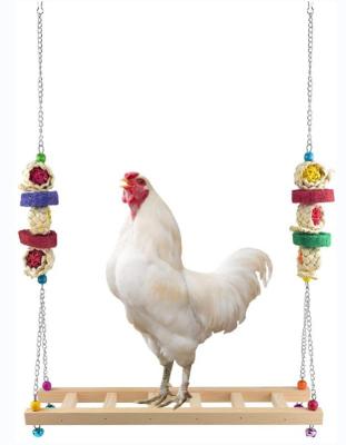 China Viable Hot Sale Chicken Swing Ladder Toys With Natural Wooden Chicken Perch for sale