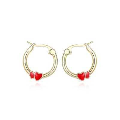 China CLASSIC Kids Gold Plated Hypoallergenic Jewelry Heart Earrings Circle Earrings for sale