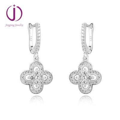 China CLASSIC Sterling Silver Plated Earring Fashion Earring Four Leaf Clover Imitation Jewelry Set for sale