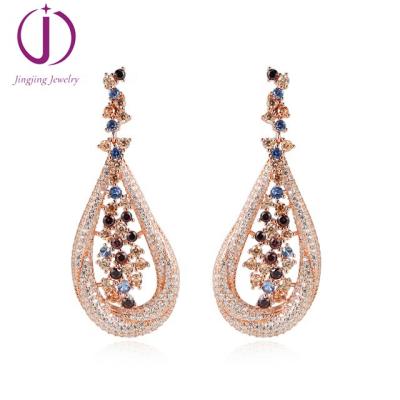 China Silver Ready To Ship Statement Silver Earrings Rose Gold Earrings For Women for sale