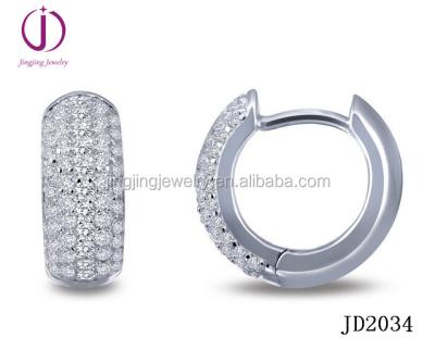 China Guangzhou Manufacturer Of China New Products For 925 Sterling Silver White Micro Pave Setting CZ Huggies Earrings for sale