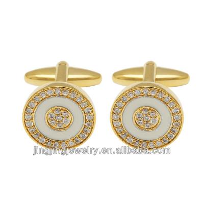 China Wholesale Brass CZ Stone Jewelry New Arrival Brass Cufflinks With Gold Plating for sale