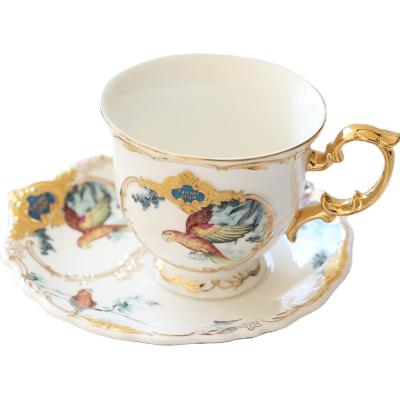 China European Yard Viable English Style Coffee Mug Vintage Afternoon Tea Cup Ceramic Coffee Cup and Saucer Set for sale