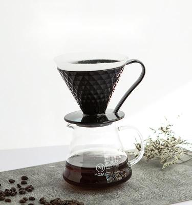 China Viable V60 Ceramic Coffee Filter Mug Handmade Coffee Filter Mug With Spoon for sale