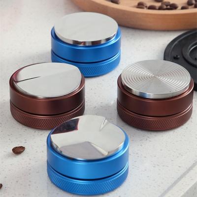 China Sustainable Black Blue Brown Macaron Stainless Steel Coffee Tamper 51mm 58mm For Cafe Tools for sale