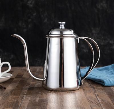 China Durable Thick Stainless Steel 650ml Long-mouth Pour Over Coffee Pot Maker Drip Kettle for sale