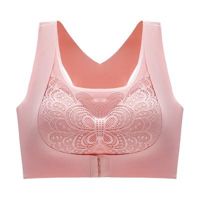 China Pump Ladies Fit Type Gathered Wire Free Women's Underwear Seamless Bralett Lace Patch Girl Sexybra for sale