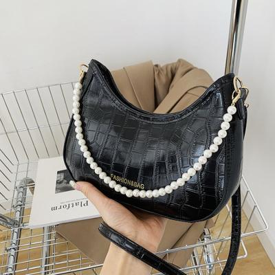 China Sengang Gift Large Fashion Crocodile Pattern Print Black Crocodile Pattern Space Large Handbag Shoulder Bag Handbag For Women for sale