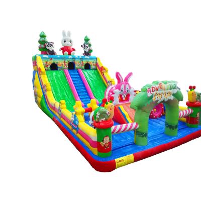 China Hot Selling Colorful PVC Inflatable Bounce House Colorful Jumping Bouncy Castle With Slide For Kids Outdoor Used for sale