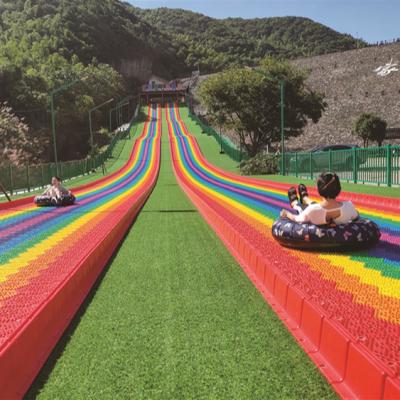 China Commercial Outdoor Rainbow Playground Sports Playground Slide Kids Plastic Slide for sale