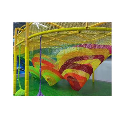 China Indoor Ground Climbing Customized Nylon Rainbow Rope Game Net Tunnel Nets Game For Kids for sale