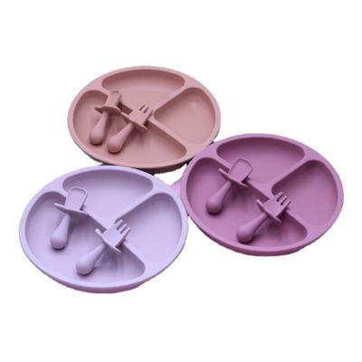 China BPA Free Non Toxic Anti Spill Suction Silicone Baby Easy Clean Dish For Kids for sale