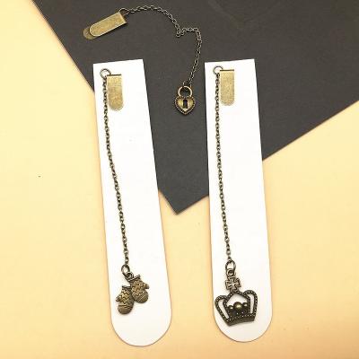 China Europe Gifts Fancy Antique Pendant Bookmark Custom Enamel Metal Bookmark for sale