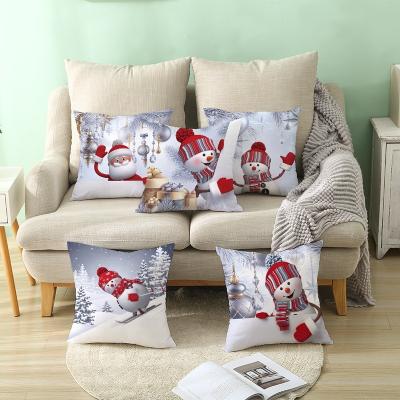 China Anti Dust Mite 2021 Merry Christmas Cushion Cover Christmas Decorations For Home Happy New Year 2022 Xmas Pillow Case Navidad Christmas Gifts for sale