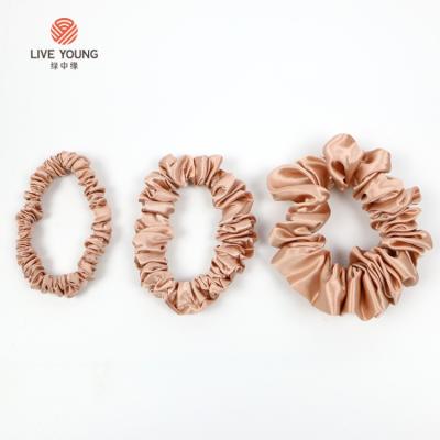 China Fashion Silk Scrunchies For Hair Elastic Hair Bands Ponytail Holder Hair Accessories Factory Wholesale Custom Made Pure for sale