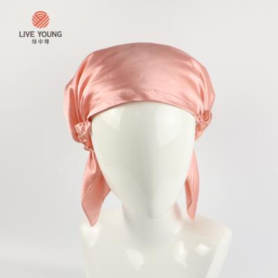 China New 2020 Private Label Fashion Soft Sleep Hat Women's Silk Hair Hood With Logo for sale