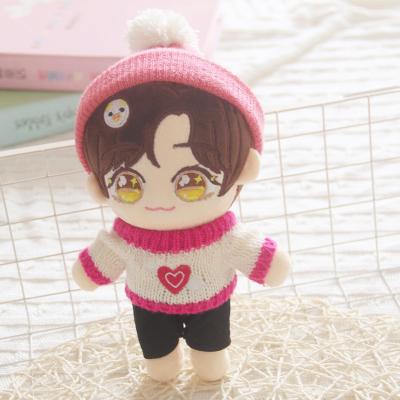 China Custom Cute Stuffed Plush 20CM OEM Plush Man Girl Stuffed Idol Toy Doll With Clothes for sale