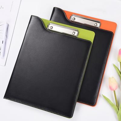 China Pen Loop Custom Logo Leather Conference Folder Business Padfolio Folder Case with A4 Letter Size Notepad Clipboard with Low MOQ for sale