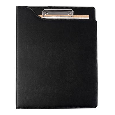 China Pen Loop Clipboard Folio PU Leather Letter A4 Size Folder Holder with Storage Pocket Foldable Business Notepad with Low MOQ for sale