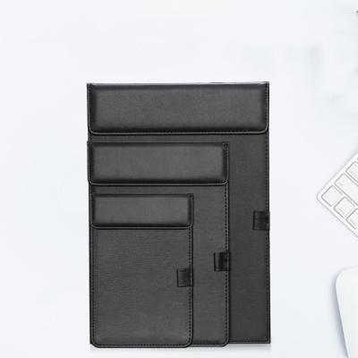 China Leather Organizer With Pen Holder With Low MOQ Pen Loop PU Clipboard Office A4 Clip Folder Document Document Organizer Custom Logo for sale