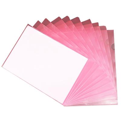 China Custom Project PVC Logo Plastic File Folders Clear pockets transparent plastic sleeves documents l type folders with low MOQ for sale