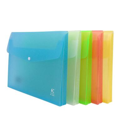 China Clear Document Bag Folder Logo Filing Products Custom PVC Plastic Portfolios A4 With Snap Button Plastic Folder With Low MOQ for sale