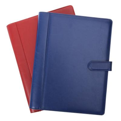 China Business Leather Organizer With Low MOQ Pen Loop Folder 3 Ring Binder PU Leather Custom Logo Padfolio for sale