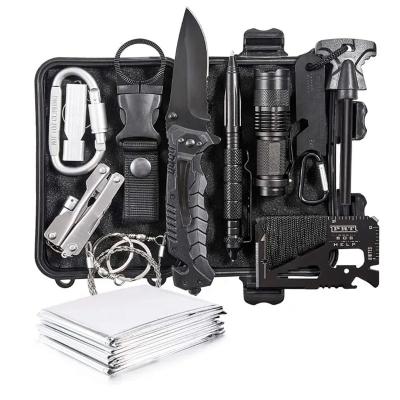 China Outdoor Camping Hiking Emergency Travel Survival Kit 13 in 1 Outdoor Professional Gear Tactical EDC Tool for Camping for sale