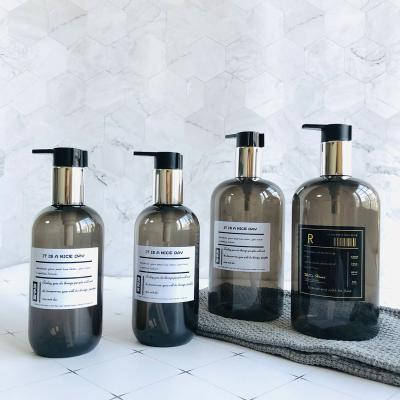 China Personal Skin Care Packaging Customized High End Plastic Bottle With Labeling Clear Shampoo Conditioner Bottle Body Lotion Bottle With Pump for sale