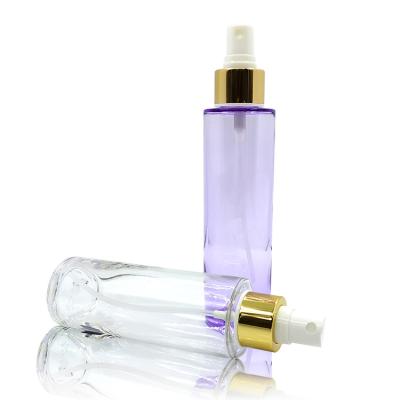 China Luxury empty personal care 120ml 100ml clear pspray bottle with sprayeret cosmetic bottle hot sale skin care product packaging for sale