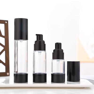 China Luxury Cosmetic 15ml 30ml 50ml AS Lotion Airless Cosmetic Pump Bottles Airless Bottle Vacuums Plastic Cosmetic Bottles for sale