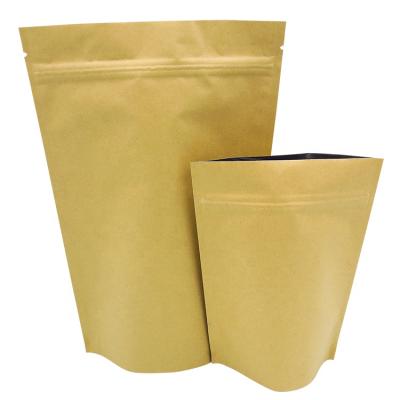 China Biodegradable Compostable Bags 100% Biodegradable Flat Bottom Kraft Paper Zip Lock Pouch for sale