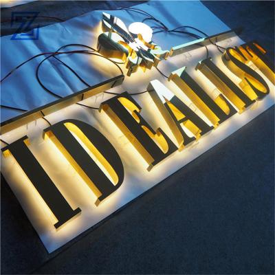 China Customized 3D Metal Letter Logo Stainless Steel LED Front Luminous Back Luminous Billboard Lighted Sign for sale